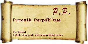 Purcsik Perpétua névjegykártya